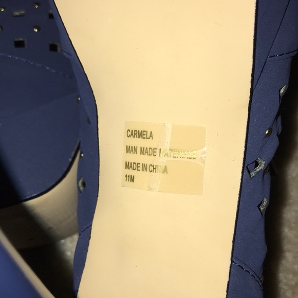 Blue open toe sling back platform - Picture 4 of 4